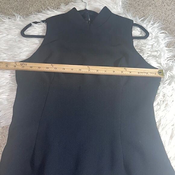 Vintage Mica Dress Womens Size 10 Black sheath midi mandarin collar made in USA - Picture 8 of 11